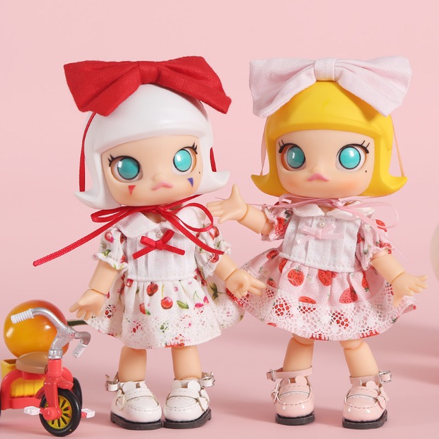 Suki ストロベリー チェリー リボン ワンピース セット オビツ11 Ob11 ねんどろいどどーる Ymyドール 人形服 ドール服 Mr S Lab