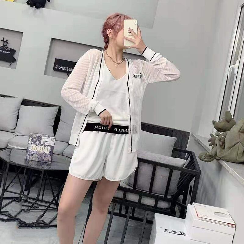 カーディガントップス カジュアルサマールーズ薄手ショーツ レディース 大きめサイズ 夏物 ブルマー ミックスインファッション26500064387