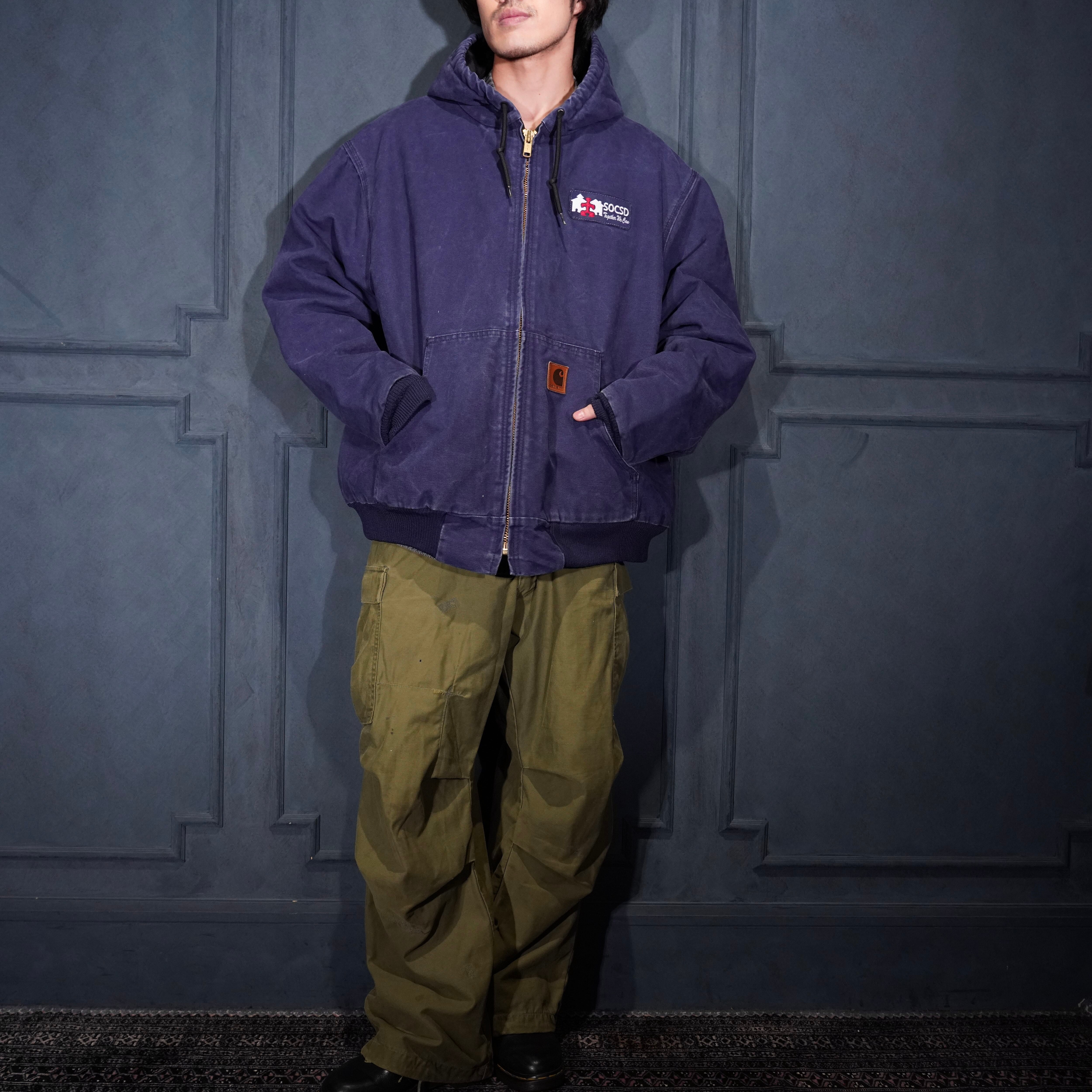 ダック ジャケット アクティブ フード ジップ アウター ブルゾン USA古着 USA VINTAGE Carhartt ZIP UP HOODIE DUCK BLOUSON/アメリカ古着