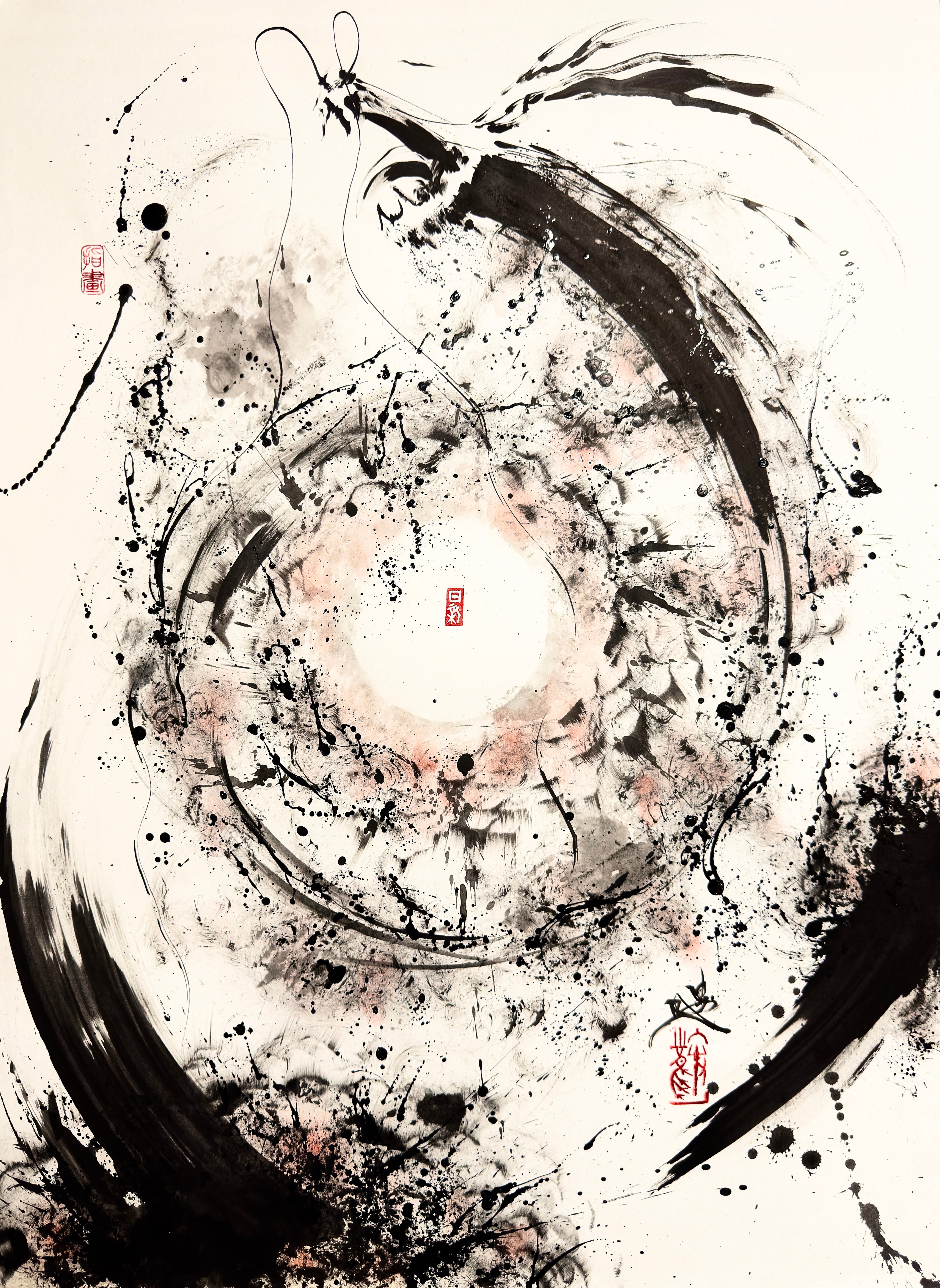 富岳三十六景『神奈川県沖波裏』現代墨絵アート（複製レプリカ）限定品