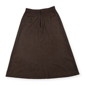 Mademoiselle NON NON マドモアゼルノンノン 千鳥格子 ウール フレア 台形 ロング スカート サイズ LL /ブラウン系/レディース/パパス