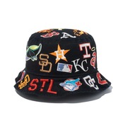 NEW ERA バケット01 Team Logo Allover MLB クーパーズタウン ブラック　国内正規品