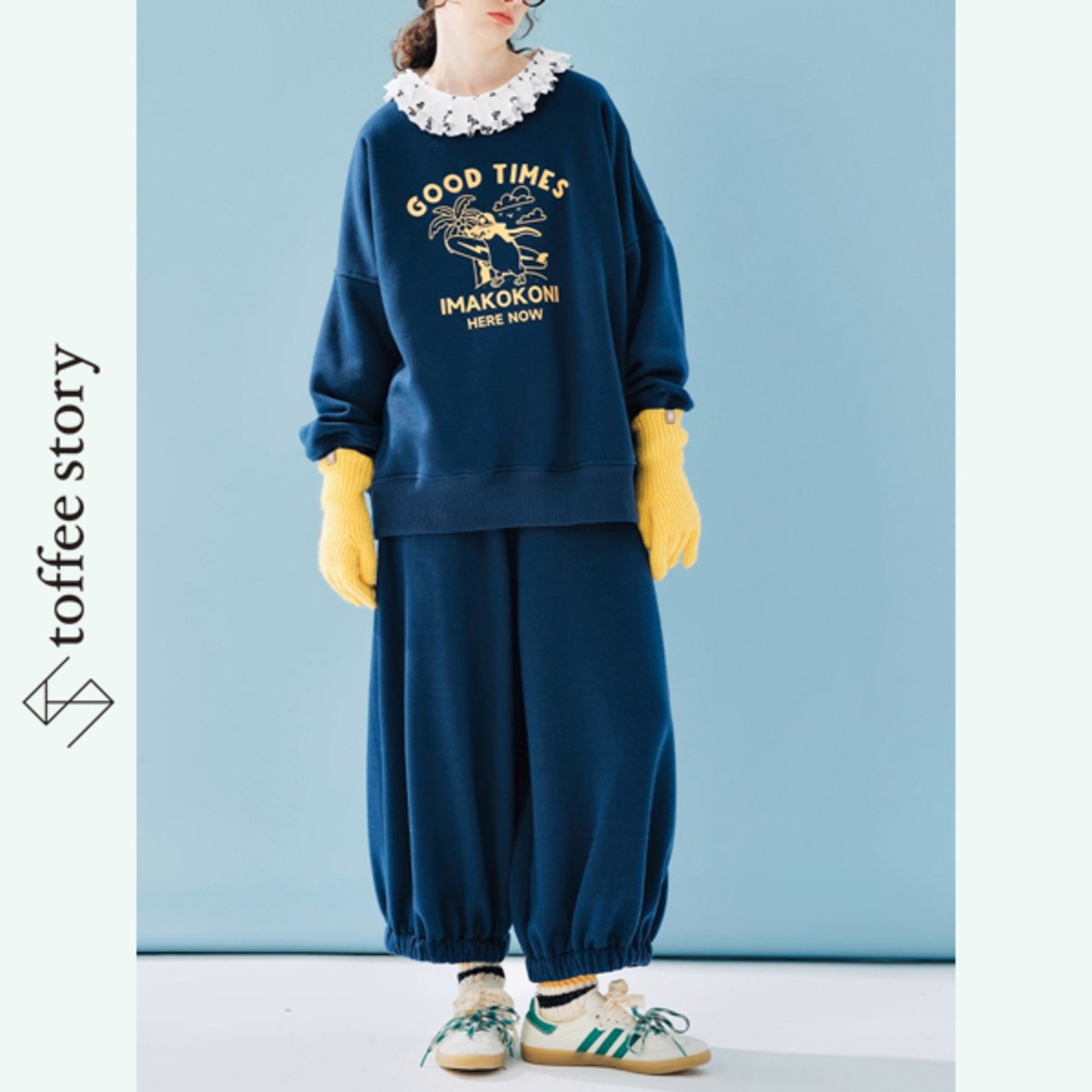 【2color】ビンテージ感溢れる：IMAKOKONI カレッジトレーナー i0505