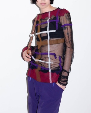 Jean Paul Gaultier - abstract felted tulle top from FW2001