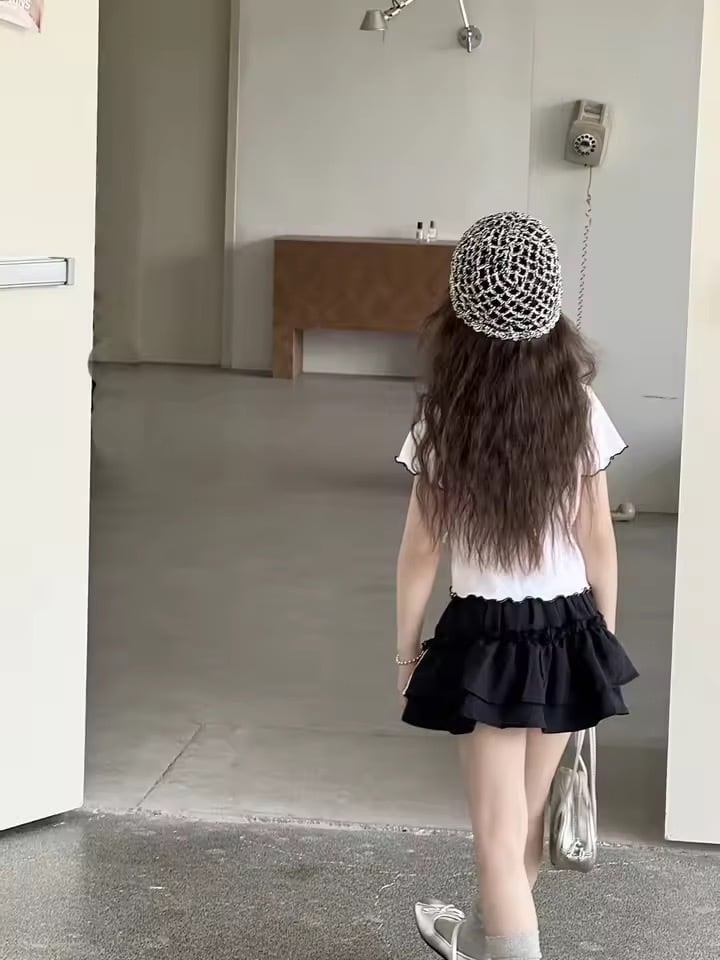 ウエストタグティアードミニスカート