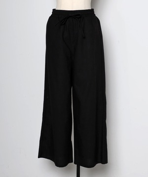 Linen wide pants (black)