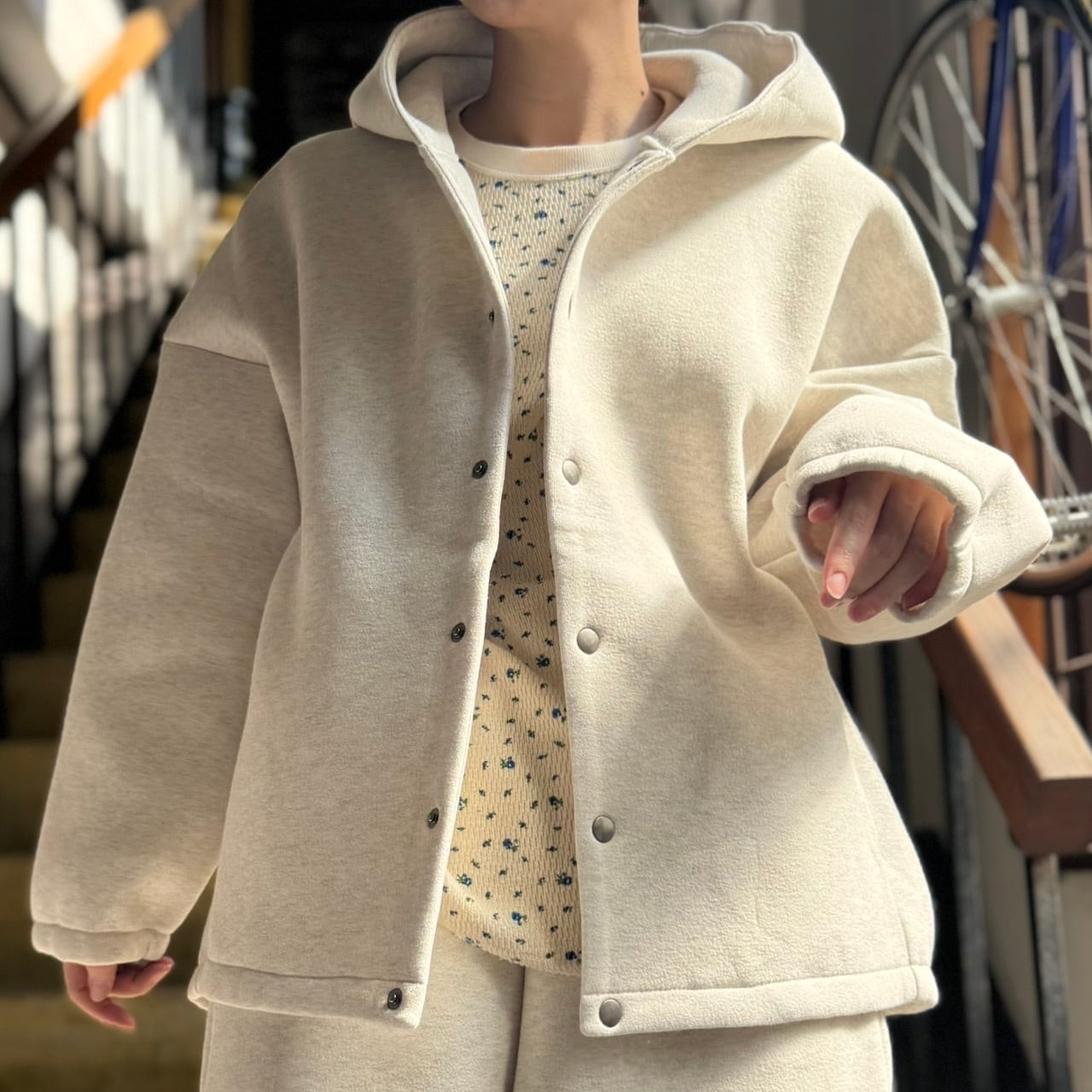 prit - ダンボールニット フードジャケット（TOPオートミール