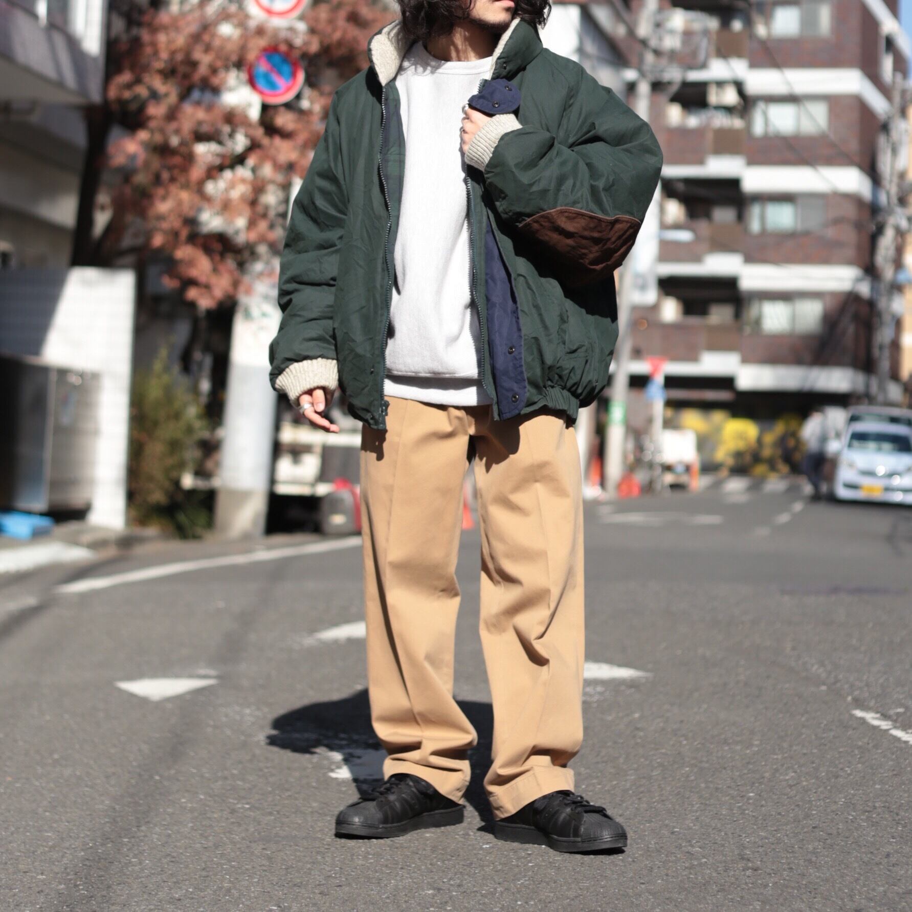 1990's nautica レザーエルボーパッチ ダウンジャケット【FF-3250】 | cv