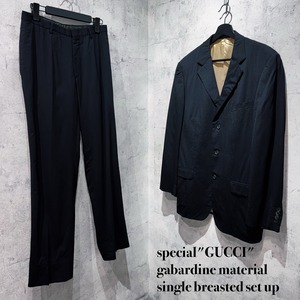 special"GUCCI"gabardine material single breasted set up