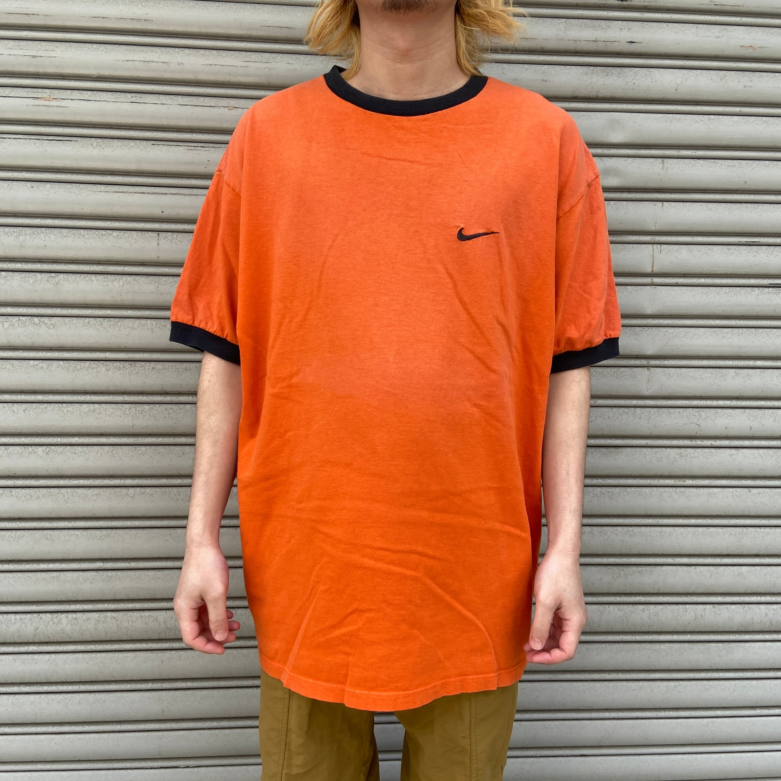 90s 銀タグ　NIKE 襟付き　リンガーTシャツ　ポロシャツ　L相当