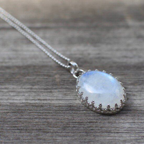 Rainbow Moonstone Necklace silver925