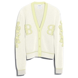 BARRIE　THISTLE LOGO CASHMERE CARDIGAN　LIGHT BEIGE/YELLOW
