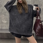 Washed crew neck sweater (ME320)