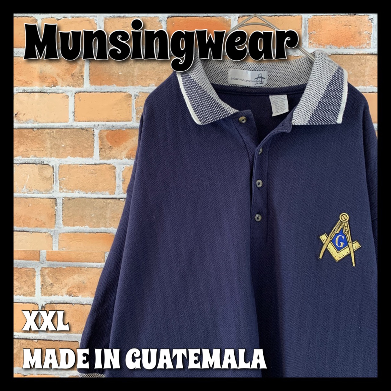 【Munsingwear】 ポロシャツ XL アメリカ古着 オーバーサイズ