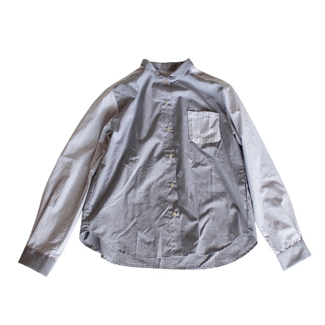 Panel blouse | gray check