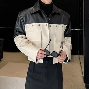 Patchwork Pocket Motorcycle Jacket【L0375】