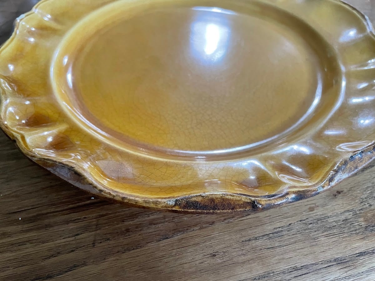 花リム ディナープレート はちみつ色 ADP ファイアンス オート