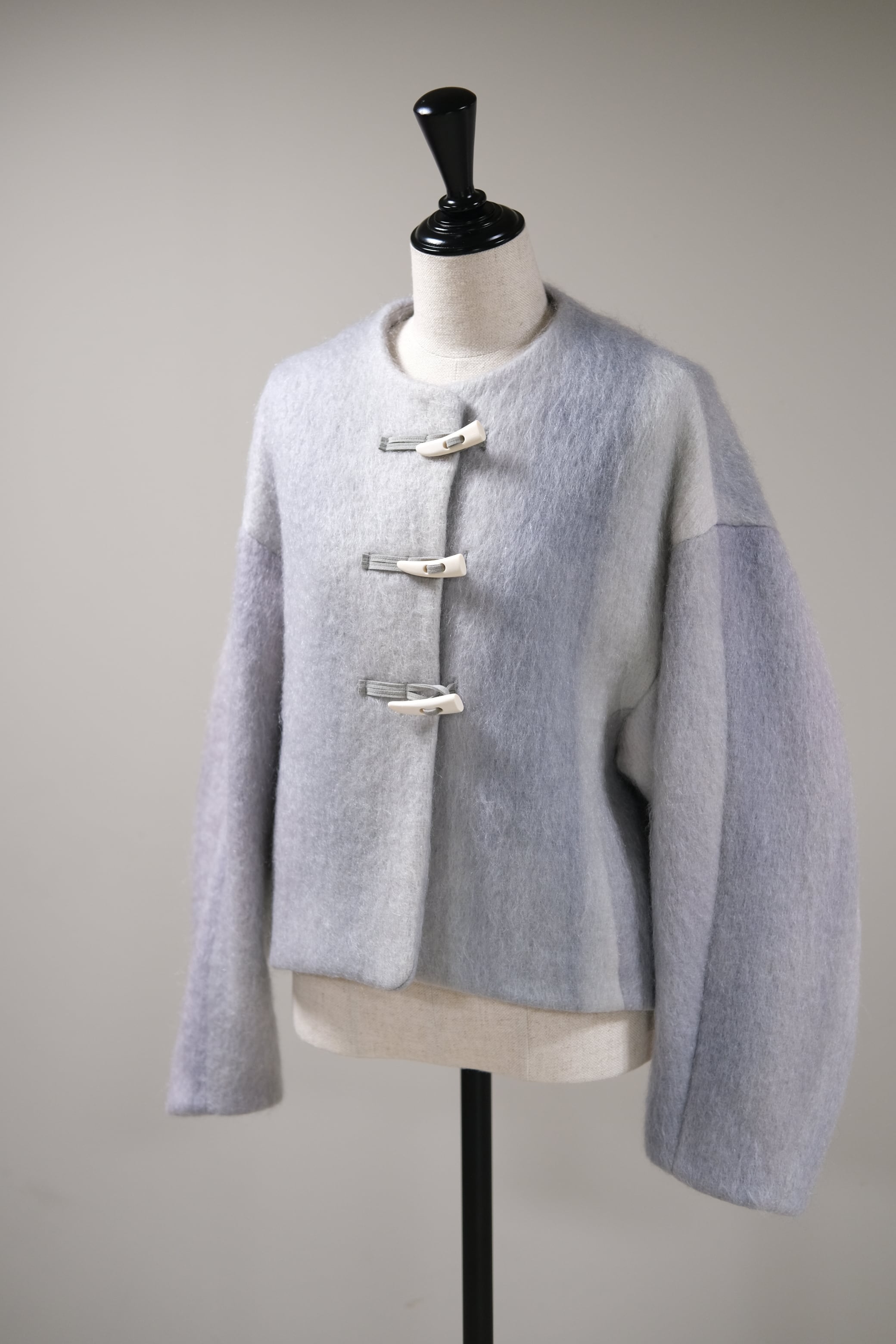 Mame Kurogouchi】Gradient Dye Mohair Cropped Coat - grey - | loop