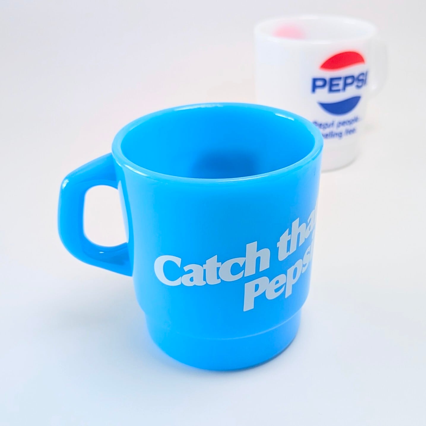 ♧【 STACKING MUG / スタッキングマグ   積み重ねられるマグ  】 PEPSI（ペプシ）BLUE / プラスティックマグ / ミルキーマグ〚アメリカン雑貨 アメトイ〛