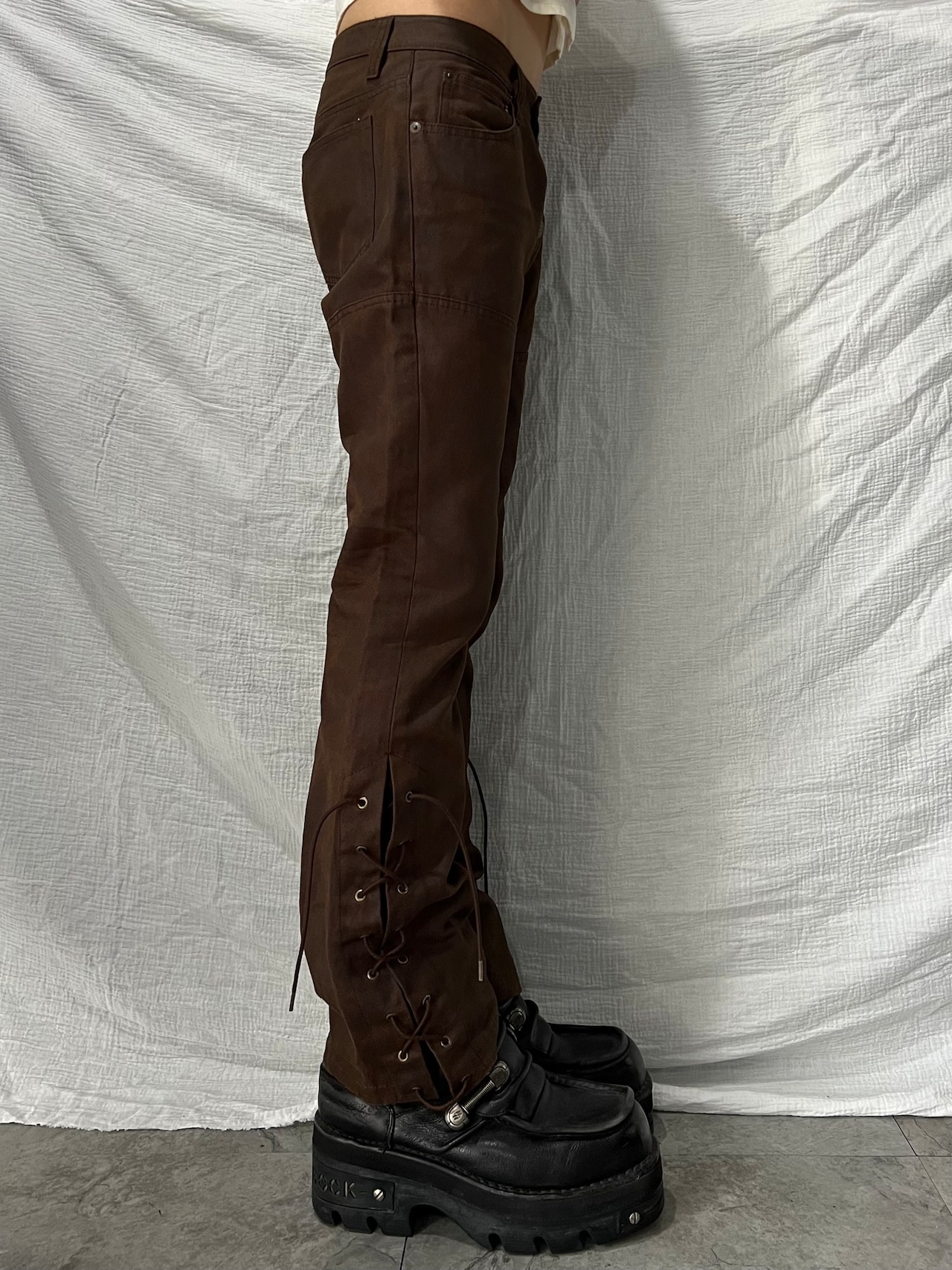 "TORNADO MART" Corting Lace-up Flared Denim