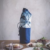 【kagaribi×Re-S】エシカルワインバッグ エアバッグ生地× 鹿革ジビエレザー藍染め
