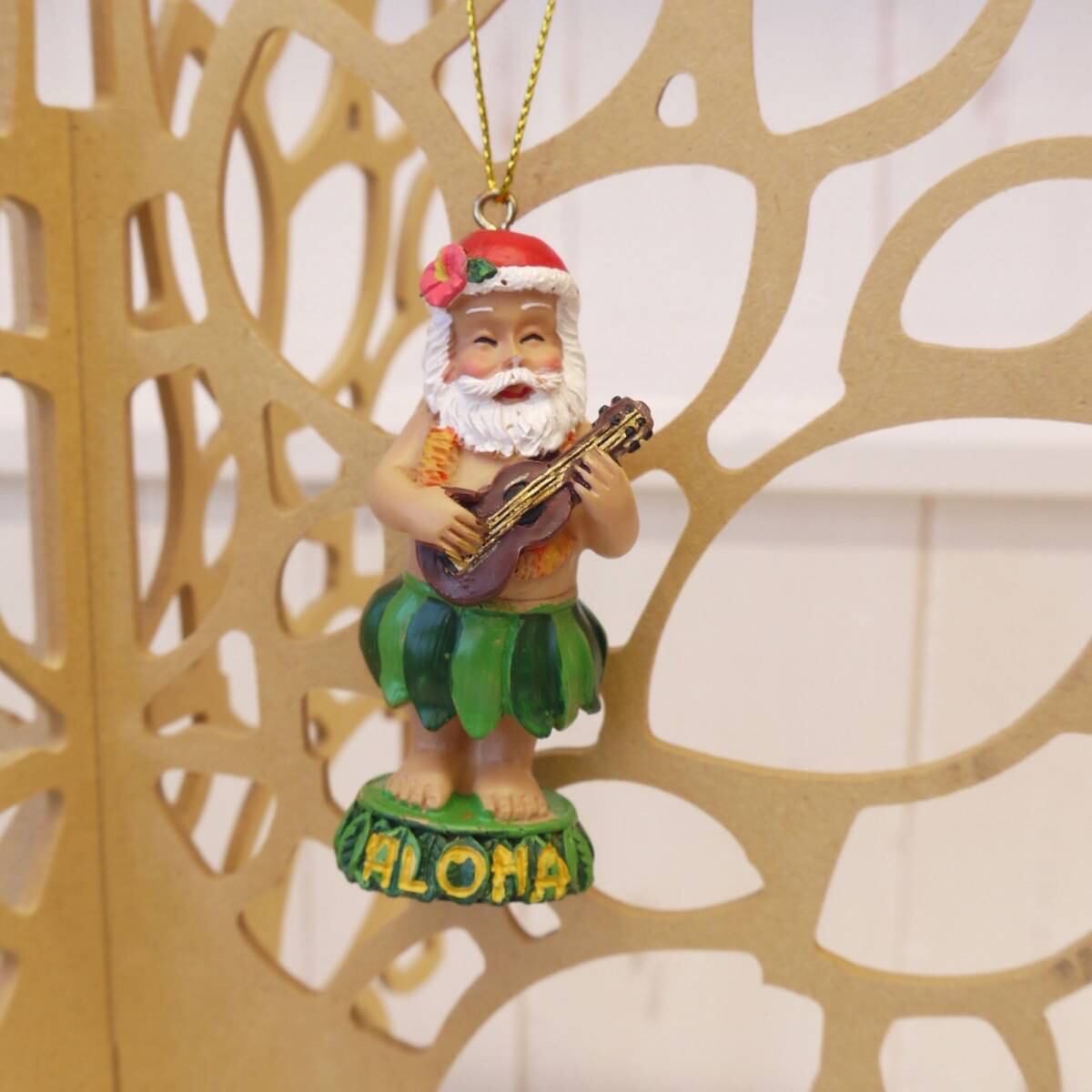 ★ハワイ直輸入★ハワイ クリスマス オーナメント★ツリー飾り★ウクレレを弾くサンタ ハワイサンタ< UKULELE>