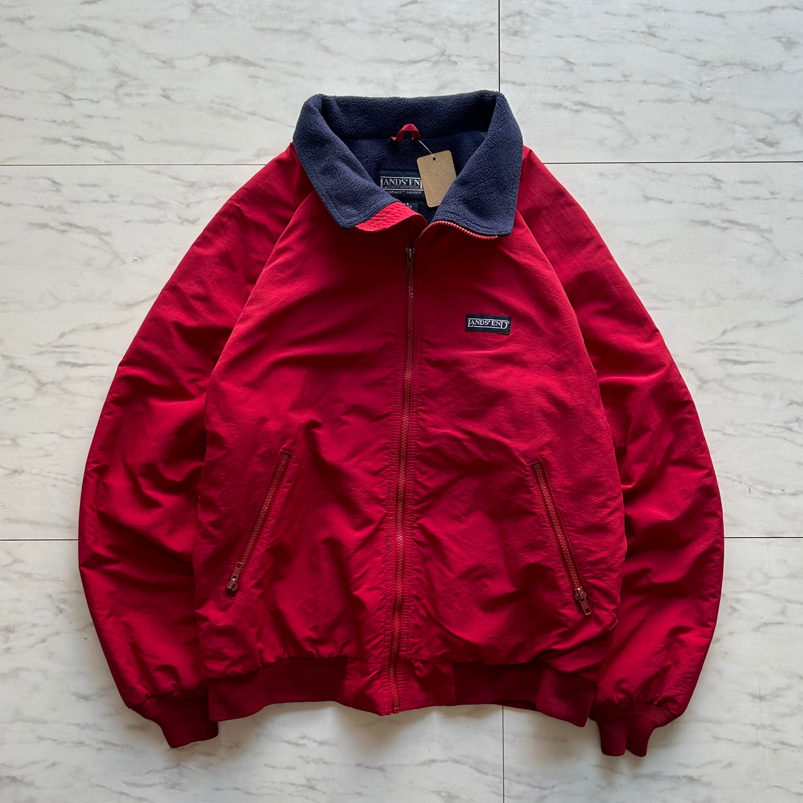 90s USA製 LANDS' END warm up jacket men'sL | 古着butterfly