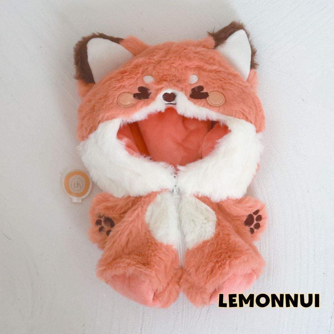 20cm 着せ替え ぬいぐるみ服 ちびぬい もこもこ キツネ 推し活 推し