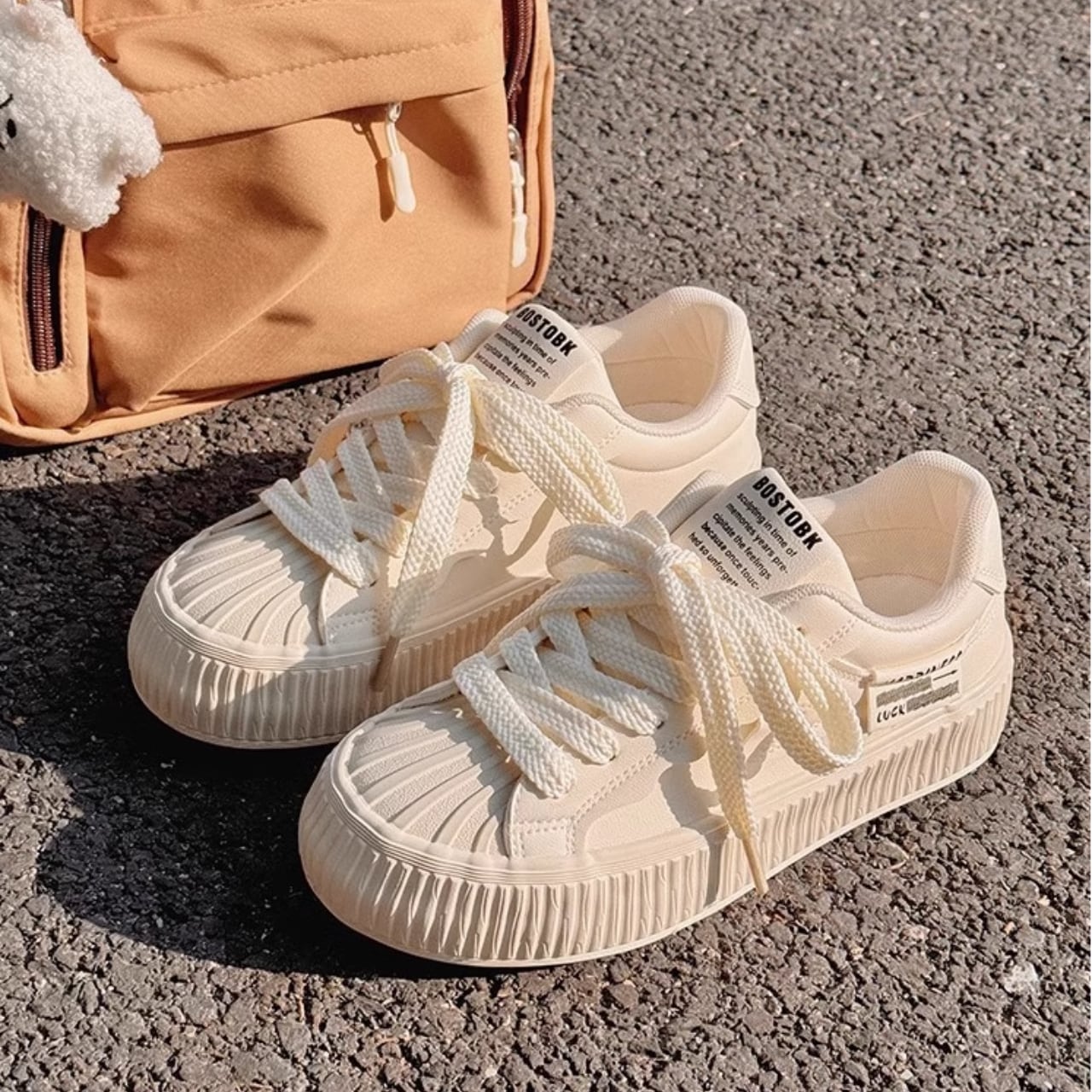 ナチュラル キャンバス ローカット 厚底スニーカー Ln00020