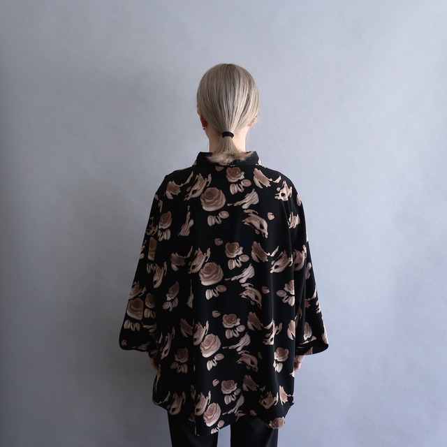 flower art pattern loose silhouette mode shirt
