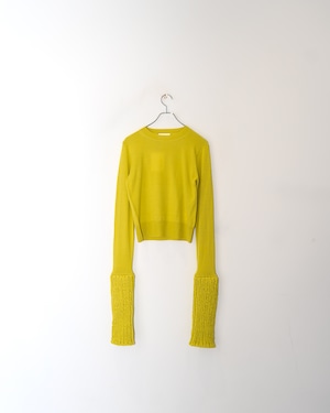 【 BELPER 】BEE SLEEVES KNIT TOP / YELLOW