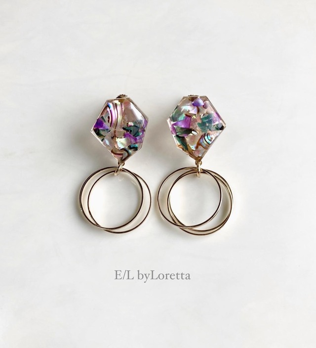 KAKERA shell triple hoop pierce/earring