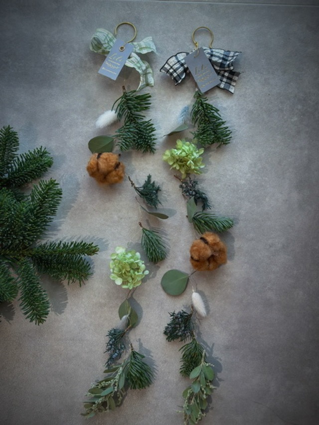 miniハーフリースのフラワーモビール 3個set