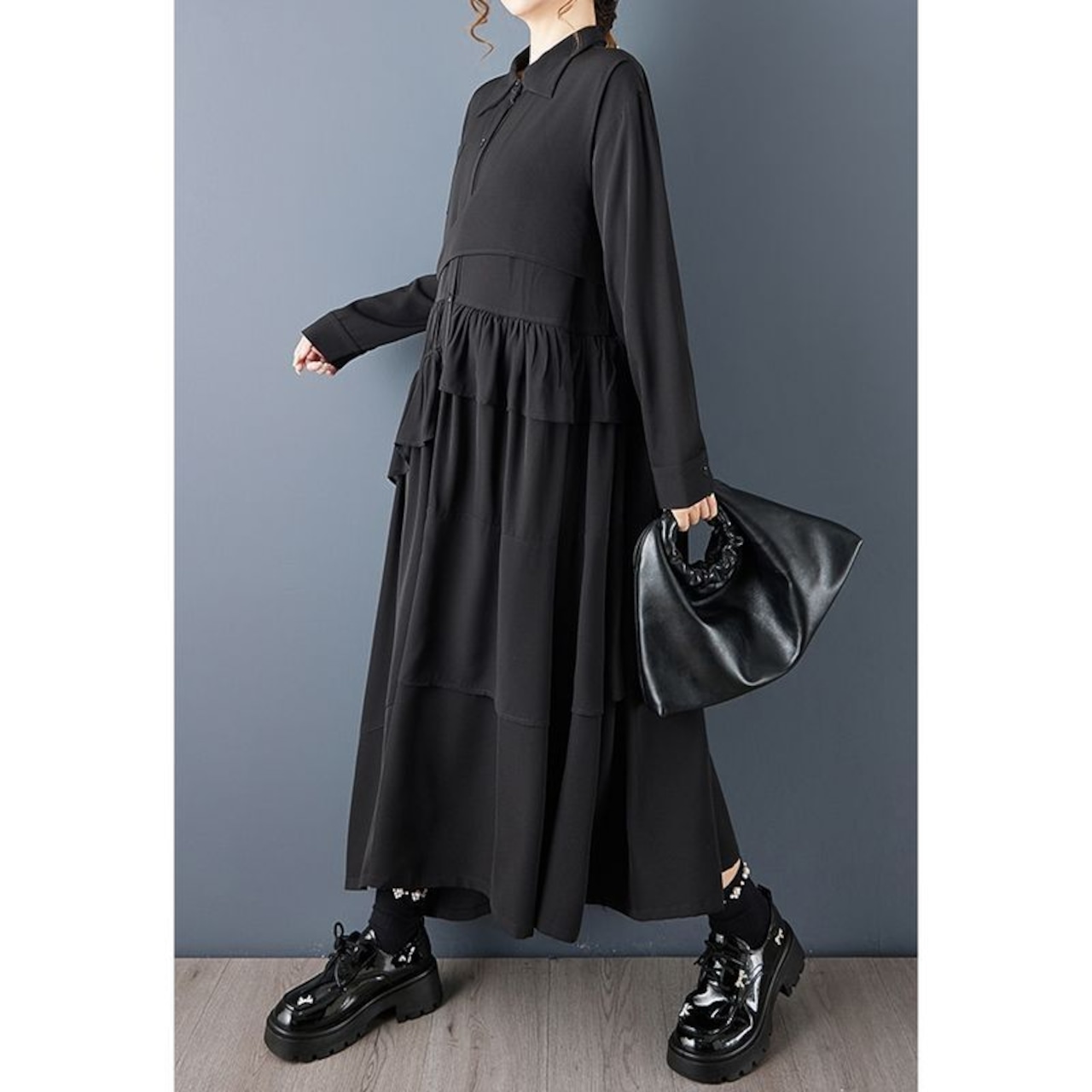 ランダム ティアード シャツワンピース 00310