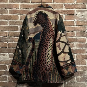 【Caka act3】Cheetah Design Vintage Loose Goblin Jacket
