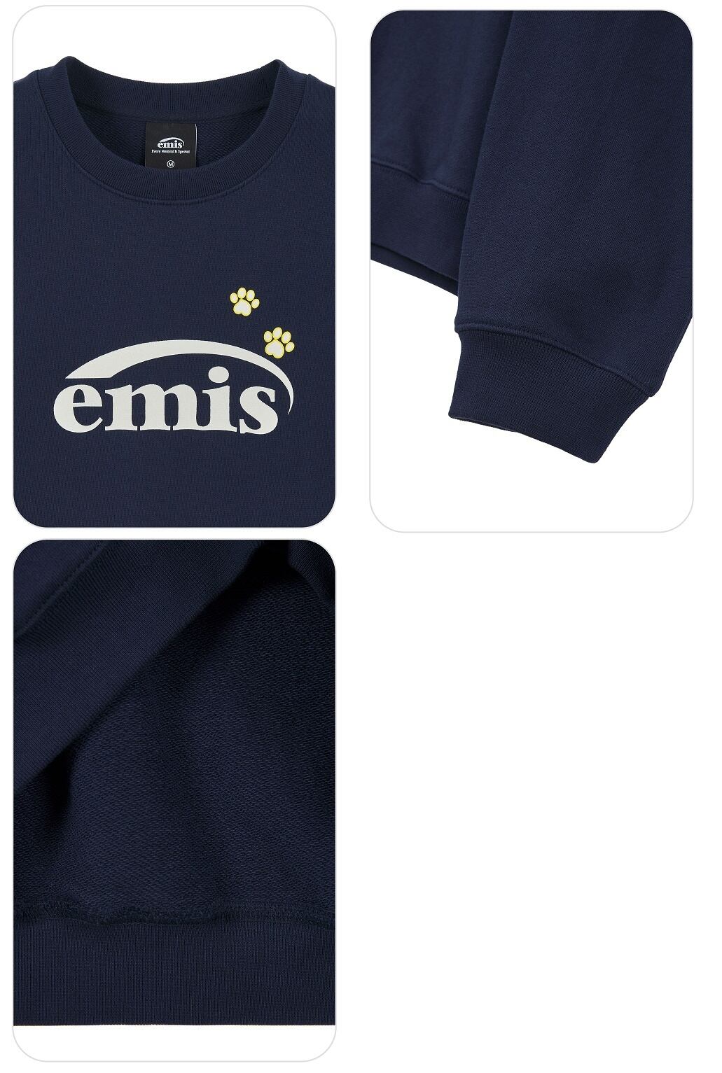 【emis】FOOT PRINTED SWEAT SHIRT/ペットとペアルック(S/M) emis】FOOT PRINTED SWEAT SHIRT/ペットとペアルック(S/M