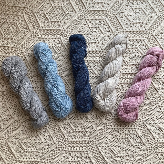 【手編み糸】手紡ぎ風メリノツイード