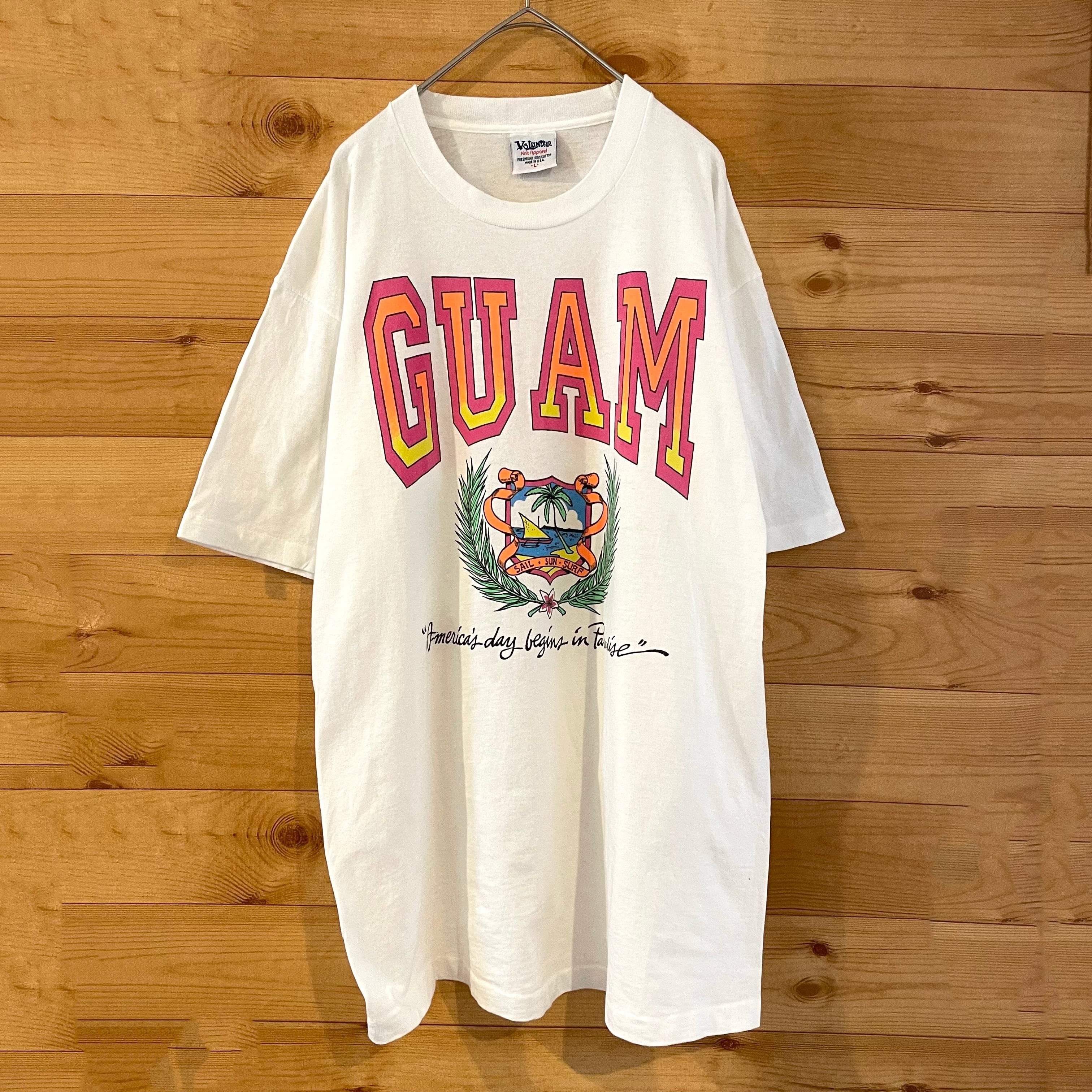 volunteer】90s USA製 Tシャツ GUAM ビッグロゴ シングルステッチ
