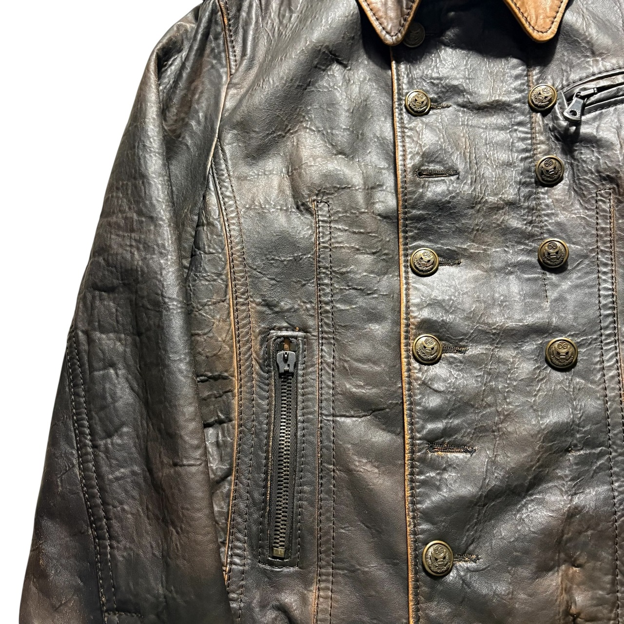 DOLCE&GABBANA leather napoleon jacket