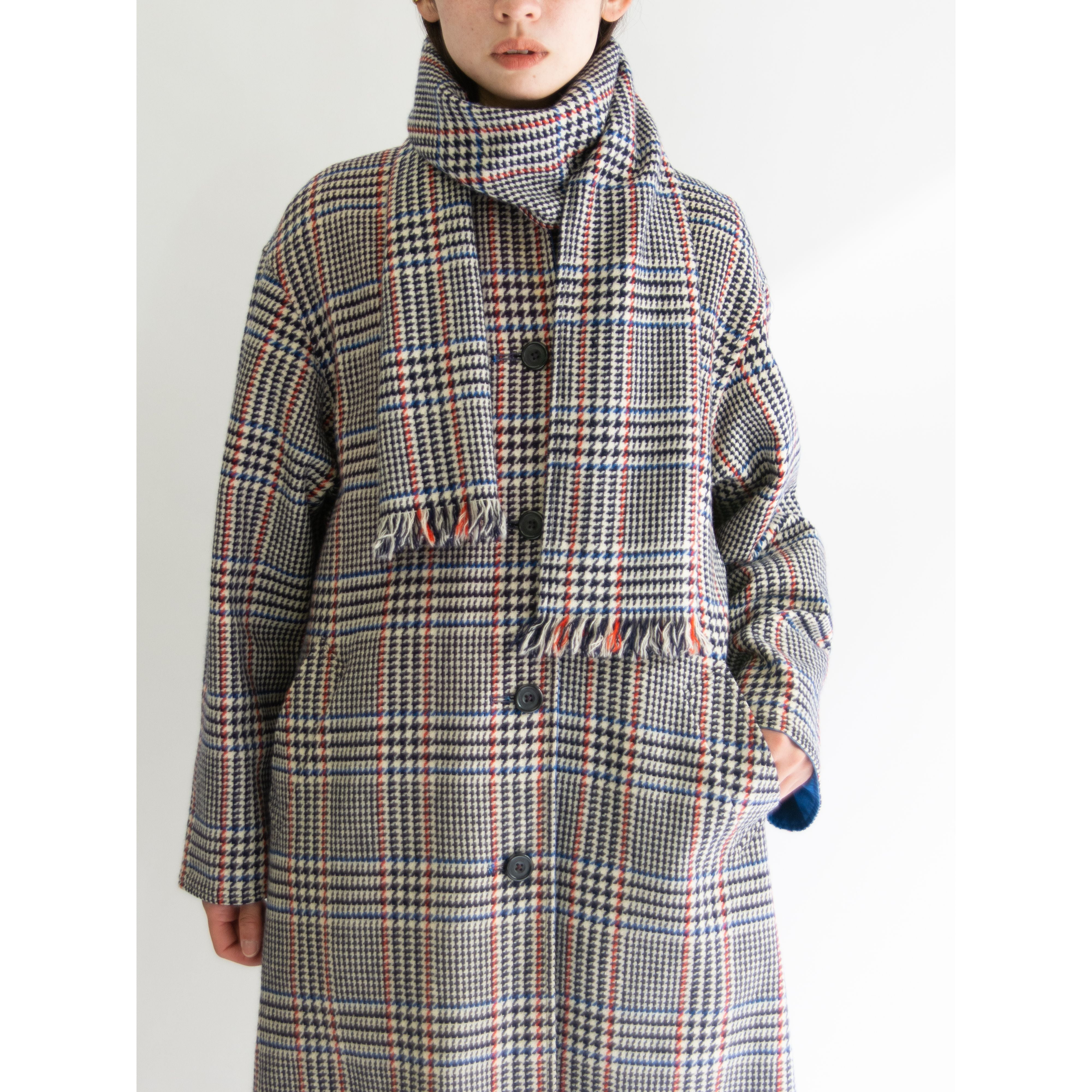 Aquascutum】Made in England 100% Wool Reversible Long Coat（アクア