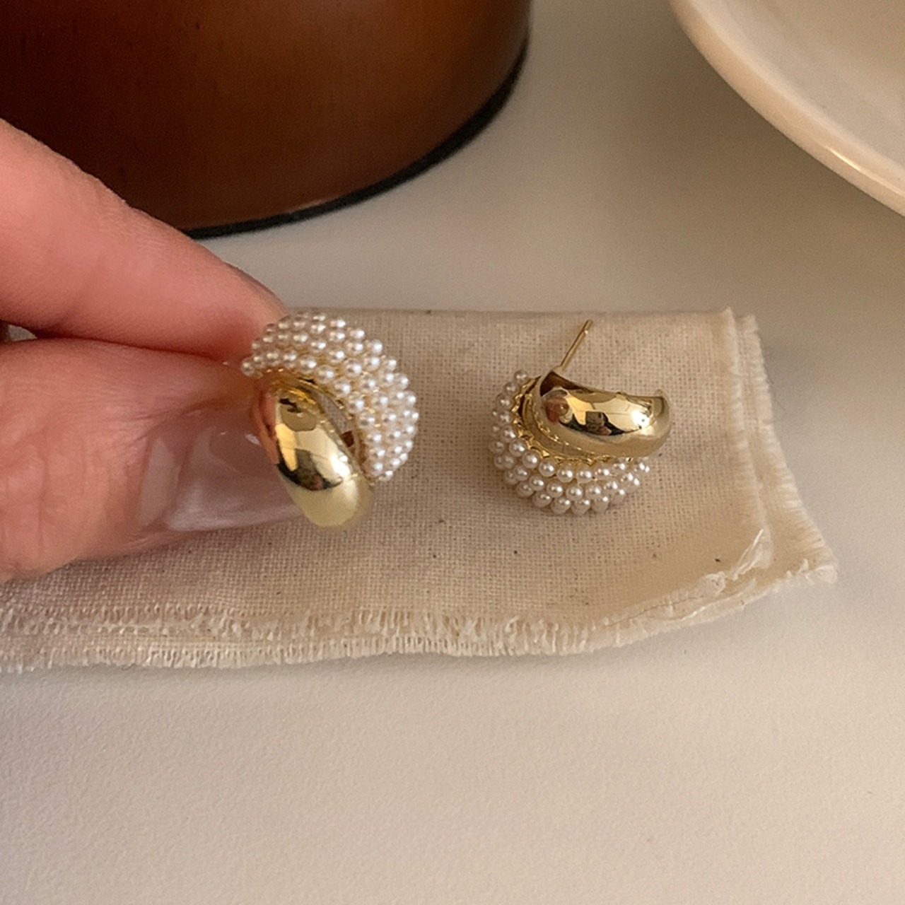 suzyacc優しいパールのピアス