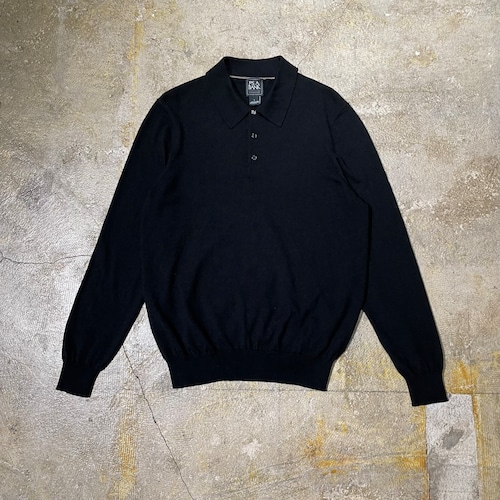 MERINO WOOL KNIT L/S POLO  SHIRT