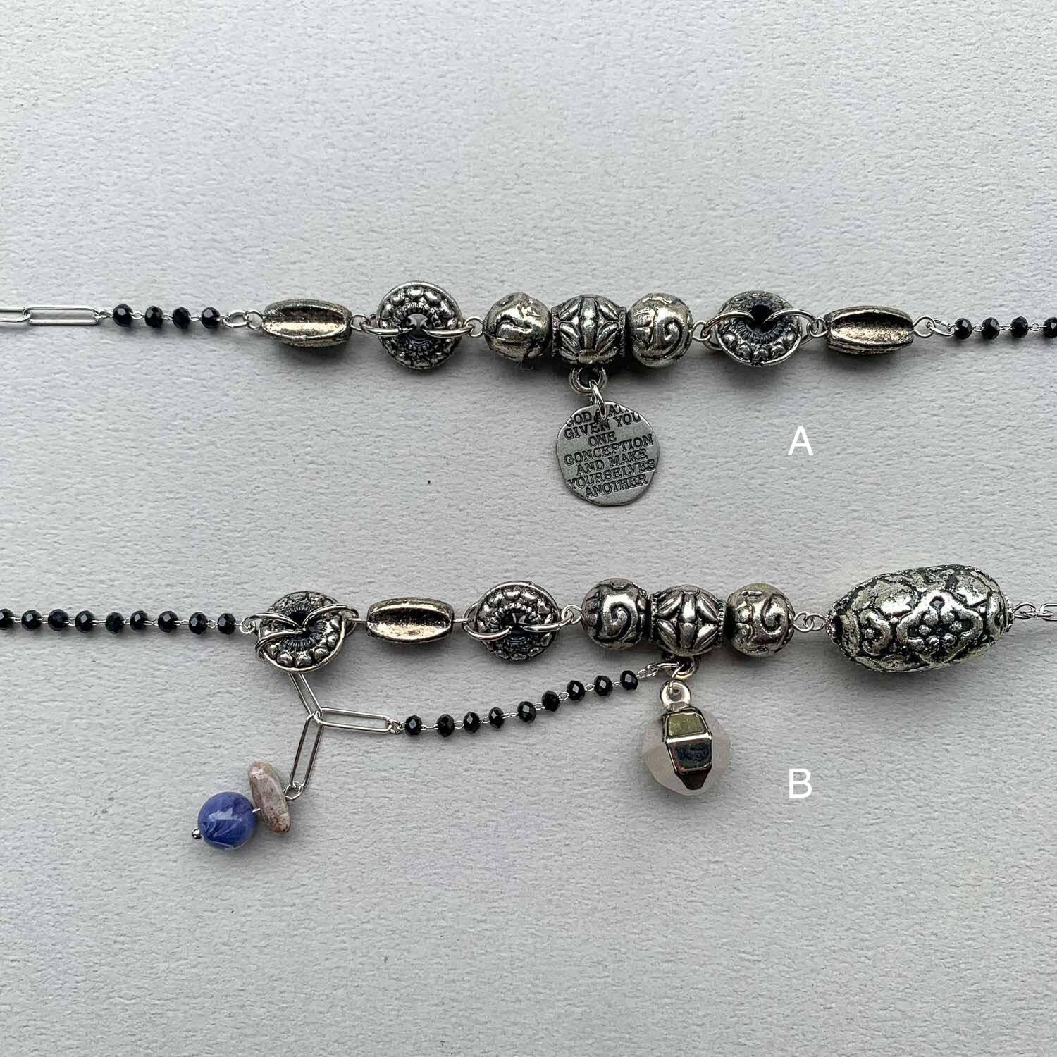 アンティーク風シルバービーズネックレス | Dua-アクセサリーパーツ
