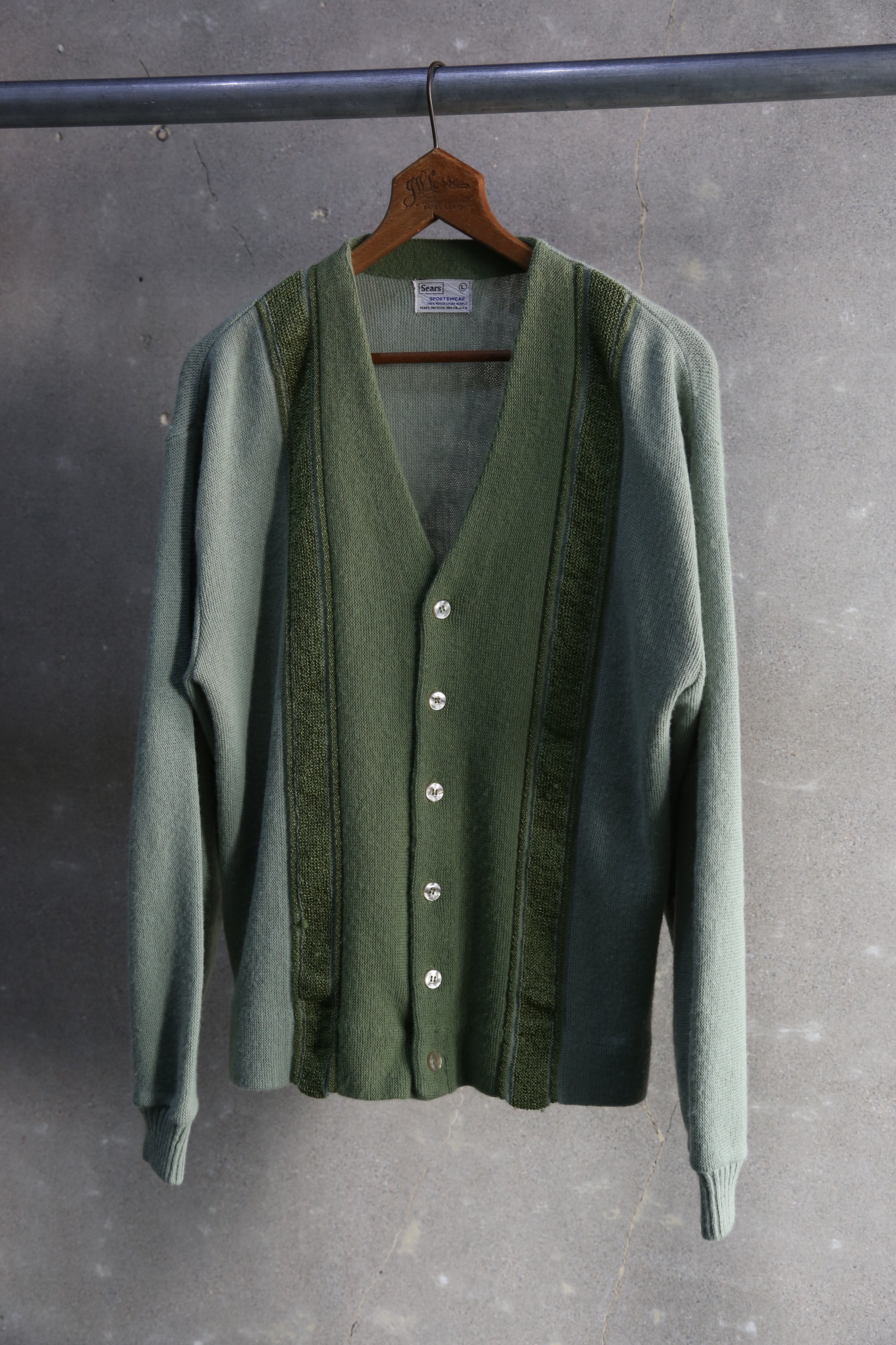 60s 70s revere アクリル カーディガン vintage 70s vintage Revere パイピング アクリル ニット カーディガン