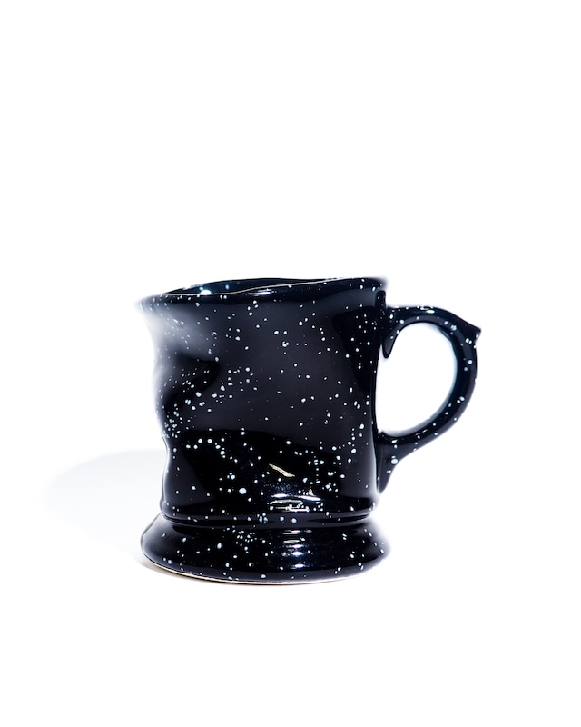 Ceramic splatter irregularly shaped mug