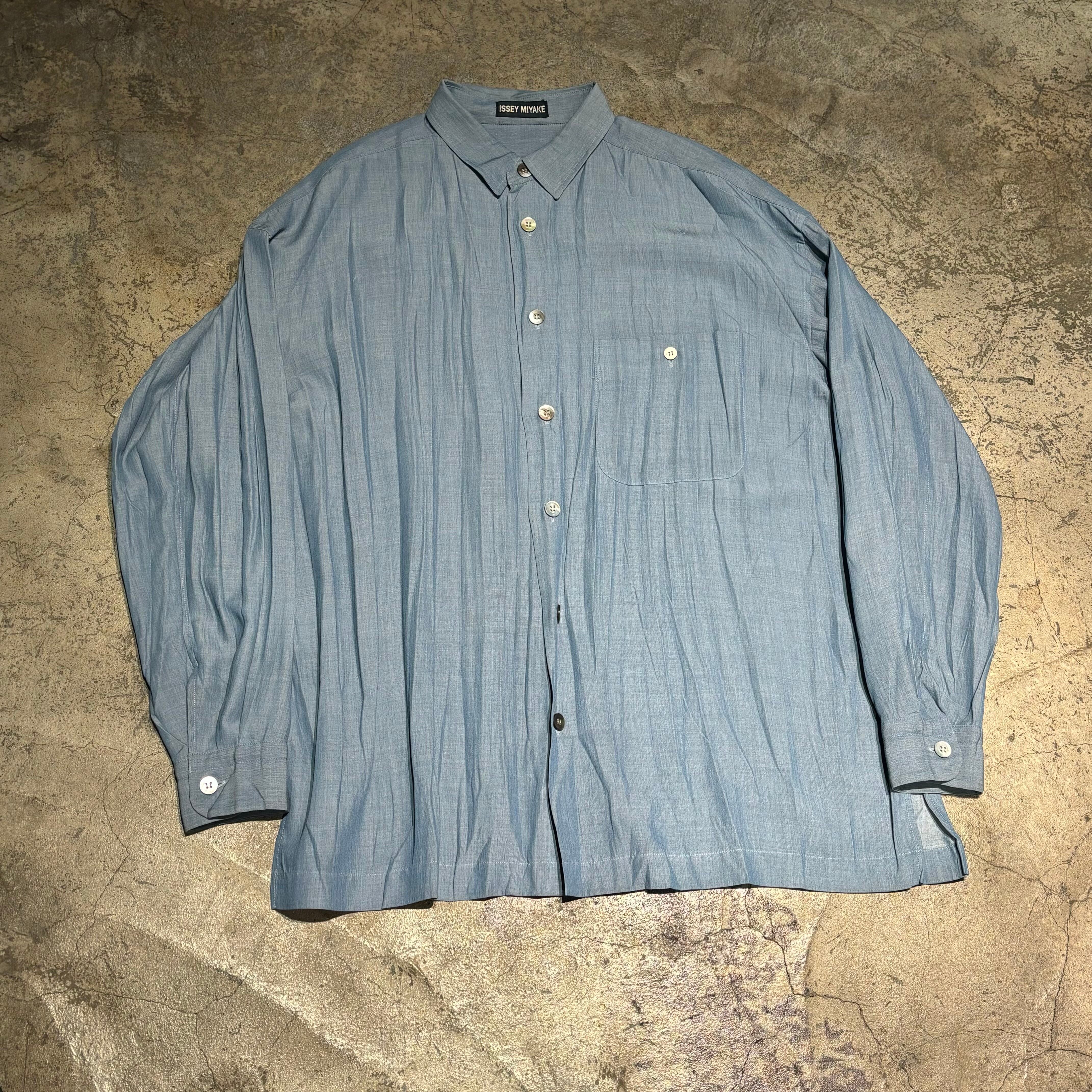 ISSEY MIYAKE イッセイミヤケ オールド 94AW 長袖シャツ ライトブルー  
