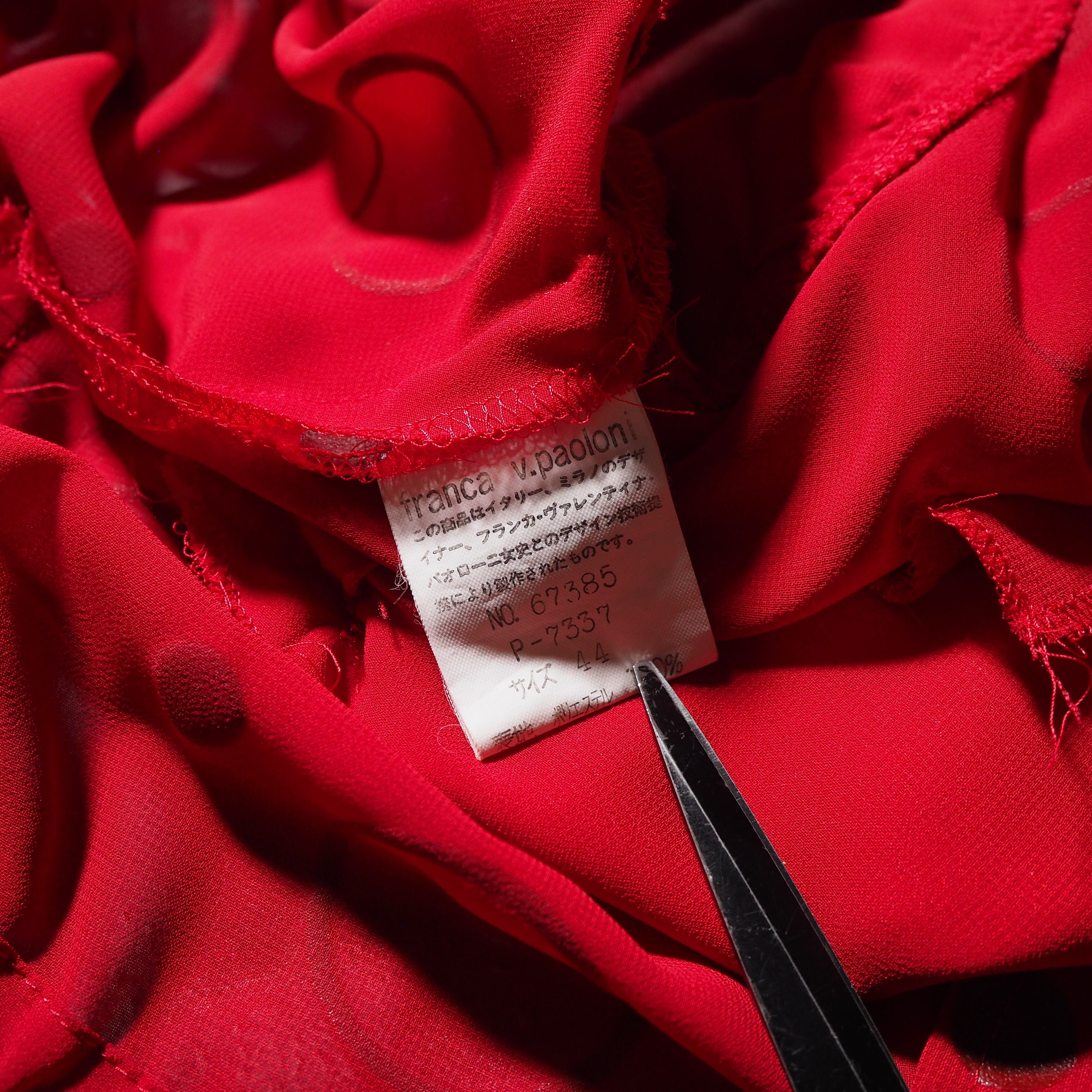 1990s ”franca v.paoloni ” modern rétro Dot pattern vintage Drape shirt