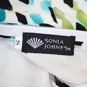 フラメンコ 衣装 SONIA JOHNES ソニアジョーンズ ファルダ スカート ブルー系 グリーン系 緑 青緑 柄 模様 ボランテ フリル ダンス パーティ 発表会 光沢 豪華 華やか ダンス衣装 舞台衣装 発表会衣装 フォーマル かわいい エレガント レディース ステージ衣装