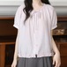 ドロストリボンボタンブラウス ・7725