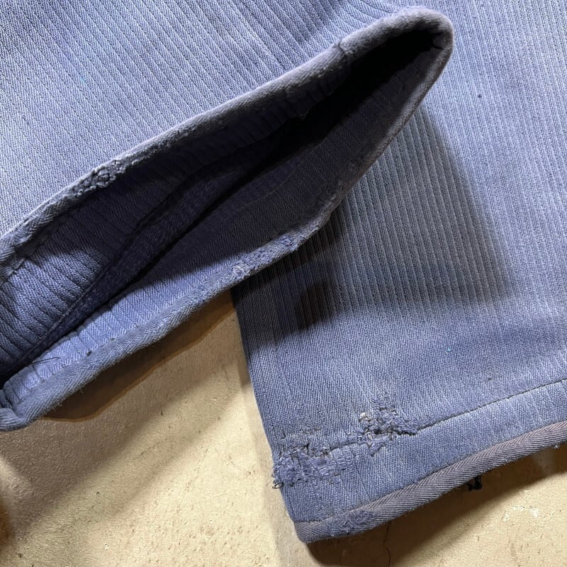 40's~ M.FAURE フレンチピケワークパンツ パッチワークリペア